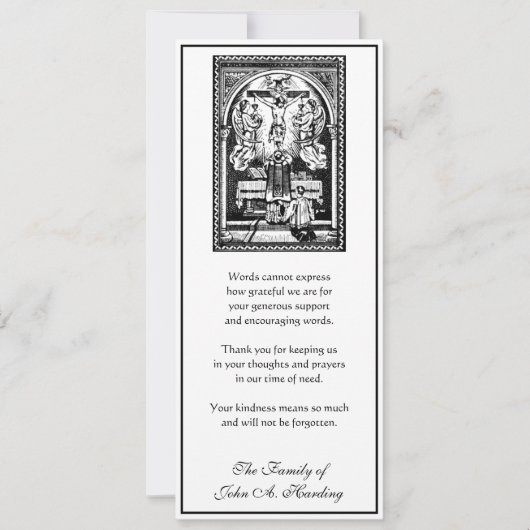 宗教的カトリック葬儀悔やみや弔慰ありがとう カード (正面)