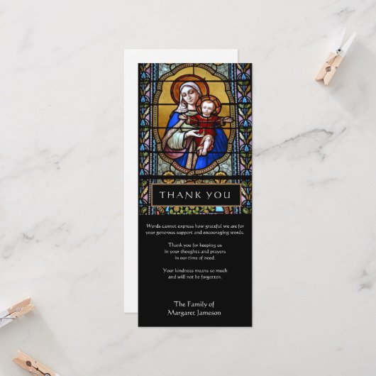宗教的カトリック葬儀悔やみや弔慰ありがとう カード (正面/裏面インサイチュ)