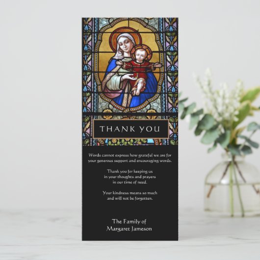 宗教的カトリック葬儀悔やみや弔慰ありがとう カード (スタンド正面)