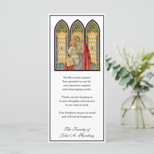 宗教的カトリック葬儀悔やみや弔慰ありがとう カード (スタンド正面)