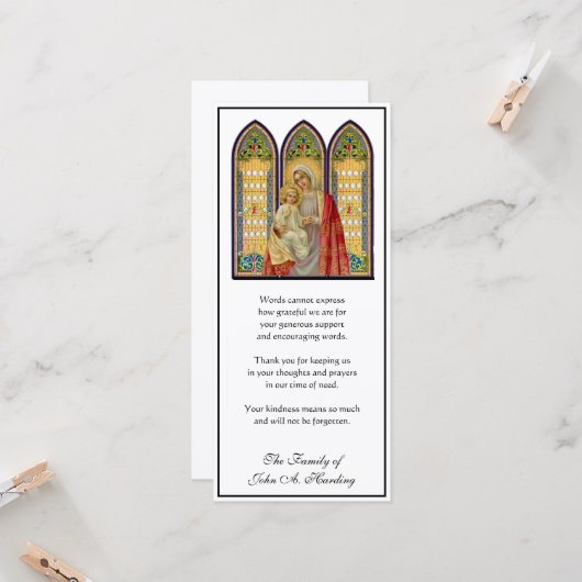 宗教的カトリック葬儀悔やみや弔慰ありがとう カード (正面/裏面インサイチュ)