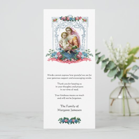 宗教的カトリック葬儀悔やみや弔慰ありがとう カード (スタンド正面)