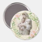 宗教的カトリック賛美ヴァージンマリーイエス マグネット (正面/裏面)