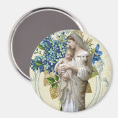 宗教的カトリック賛美ヴァージンマリーイエス マグネット (正面/裏面)