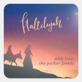 宗教的カラフルな水の色のクリエレガントスマス スクエアシール (正面)