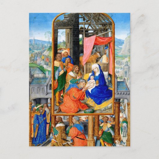 宗教的キリスト教クリスマス出生三王 シーズンポストカード (正面)