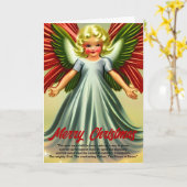 宗教的キリスト教ヴィンテージ天使メリークリスマス カード (黄色い花)