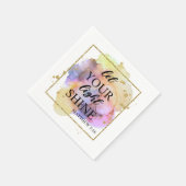 宗教的キリスト教聖書引用文モダンカラフル スタンダードカクテルナプキン (角)