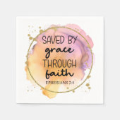 宗教的キリスト教聖書引用文モダンカラフルN スタンダードカクテルナプキン (正面)