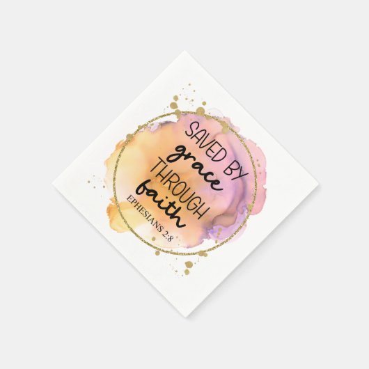 宗教的キリスト教聖書引用文モダンカラフルN スタンダードカクテルナプキン (角)