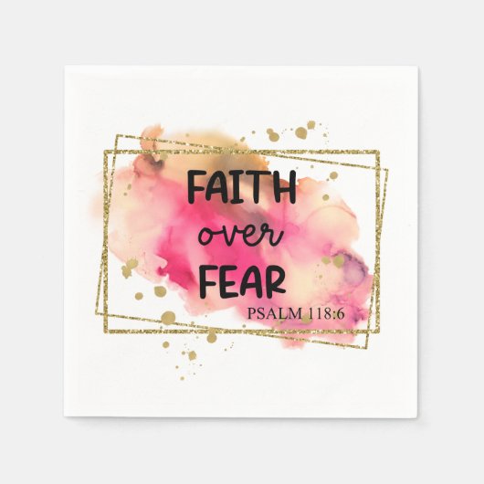 宗教的キリスト教聖書引用文モダンパープルナップ スタンダードカクテルナプキン (正面)