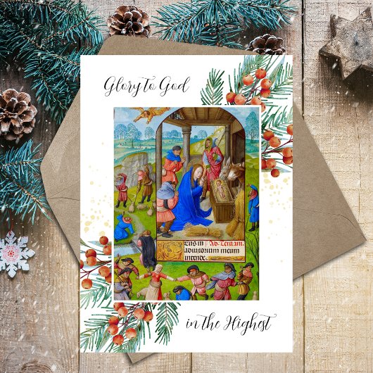 宗教的クリスチャンのクリスマスグリーンエレガント写真 シーズンカード