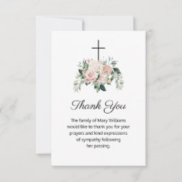 宗教的クリスチャンフローラ葬儀ありがとう サンキューカード