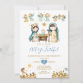 宗教的クリスチャン出生クリスマスハウスパーティー 招待状 (正面)