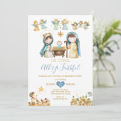 宗教的クリスチャン出生クリスマスハウスパーティー 招待状 (スタンド正面)