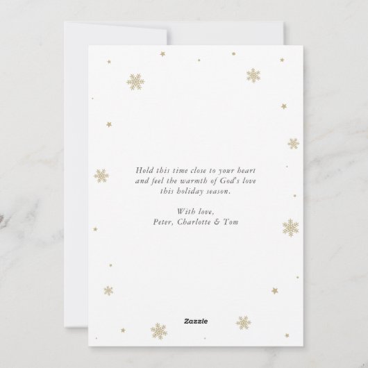 宗教的クリスチャン・エンジェル雪の結晶クリスマス シーズンカード (裏面)