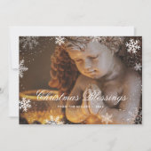 宗教的クリスチャン・エンジェル・スノーフレーク・クリスマス シーズンカード (正面)