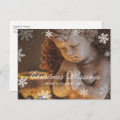 宗教的クリスチャン・エンジェル・スノーフレーク・クリスマス シーズンポストカード (正面/裏面)