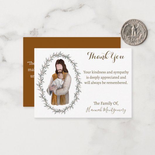 宗教的クリスチャン・カトリック・イエス・サンキューカード ノートカード (正面/裏面インサイチュ)