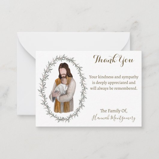 宗教的クリスチャン・カトリック・イエス・サンキューカード ノートカード (正面)