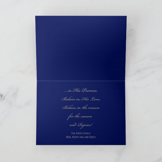 宗教的クリスチャン・クリスマスカー信じド – - シーズンカード (内部)