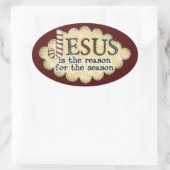 宗教的クリスマスステッカー 楕円形シール (バッグ)