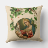 宗教的クリスマスヴァージンマリアベビーイエスフローラ クッション (裏面)