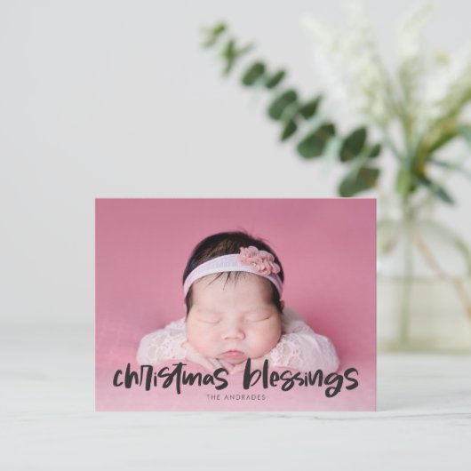 宗教的クリスマス恵み写真両面 シーズンポストカード (スタンド正面)