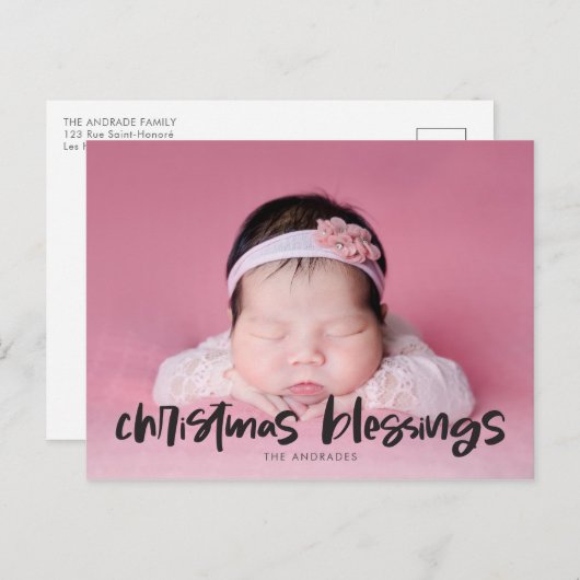 宗教的クリスマス恵み写真両面 シーズンポストカード (正面/裏面)