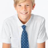 宗教的クロスクラシックブルーフェイクシルバーコミュニオン ネクタイ