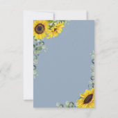 宗教的クロスダスティブルーサンフラワー結婚ズ 出欠カード (裏面)