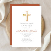 宗教的クロステラコッタスクリプトバプテスマ 招待状