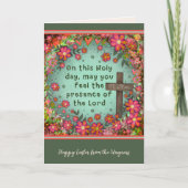 宗教的クロスフローラハッピーイースターカスタムカード カード (正面)