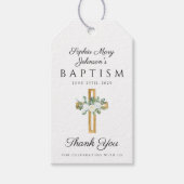 宗教的クロスフローラバプテスマありがとう ギフトタグ (正面)