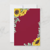 宗教的クロスブルゴーニュフローラひまわり結婚の 出欠カード (裏面)