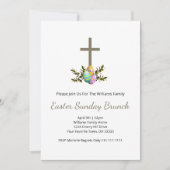 宗教的クロス飾エッグイースターブランチ 招待状 (正面)