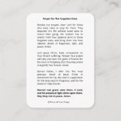 宗教的グアダルーペパーガトリー祈りの言葉神聖なカード プレイスカード (裏面)