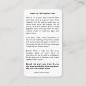 宗教的グアダルーペパーガトリー祈りの言葉神聖なカード プレイスカード (裏面)