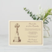 宗教的ケルト十字葬祭弔問悔やみや弔慰 サンキューカード (スタンド正面)
