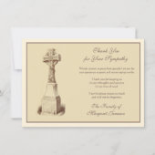 宗教的ケルト十字葬祭弔問悔やみや弔慰 サンキューカード (正面)