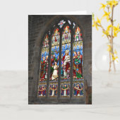 宗教的ステンドグラス窓カード カード (黄色い花)