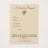 宗教的スピリチュアルブーケ祈りの言葉ホーリーカード (裏面)