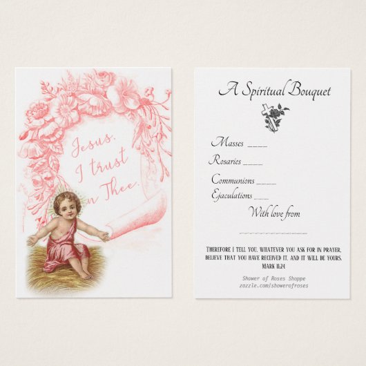 宗教的スピリチュアルブーケ祈りの言葉ホーリーカード (正面&裏面)