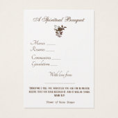 宗教的スピリチュアルブーケ祈りの言葉ホーリーカード (裏面)