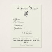 宗教的スピリチュアルブーケ祈りの言葉ホーリーカード (裏面)