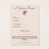 宗教的スピリチュアルブーケ祈りの言葉ホーリーカード (裏面)