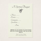宗教的スピリチュアルブーケ祈りの言葉ホーリーカード (裏面)