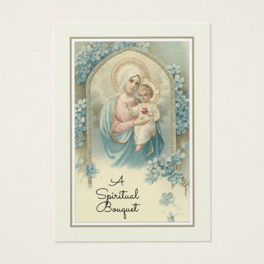 宗教的スピリチュアルブーケ祈りの言葉ホーリーカード (正面)