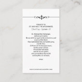 宗教的セントミカエルArchangel祈りの言葉座席表 プレイスカード (裏面)