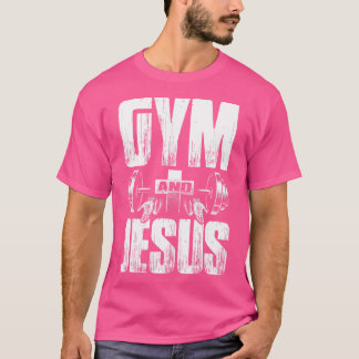 宗教的トレーニングジムイエズバーベルリフティングウェイト Tシャツ